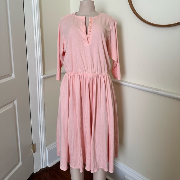 Plus Sized Vintage French Navy Dress - Picture 1 of 6